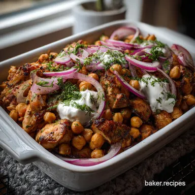 Sheet Pan Chicken Chickpea Shawarma: 10-Minute Prep Dinner Recipe Card