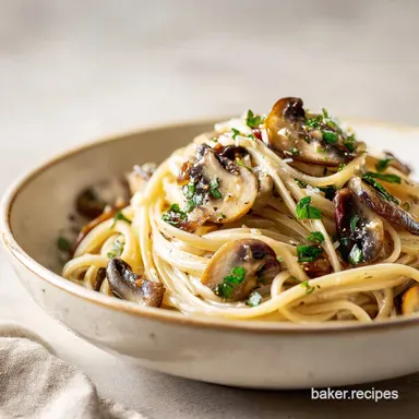 Mushroom Pasta Recipe: Silky Sauce for 4 Servings