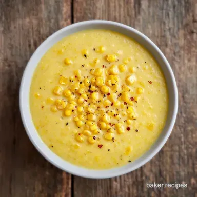 Simple Creamy Corn Soup in 35 Minutes Recipe Card