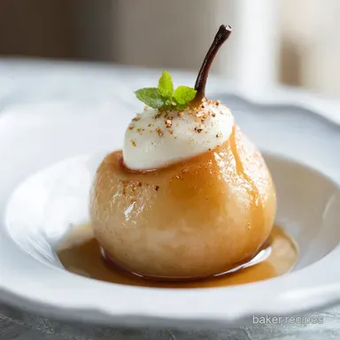 Poached Pears Recipe with Red Wine for 4 Servings