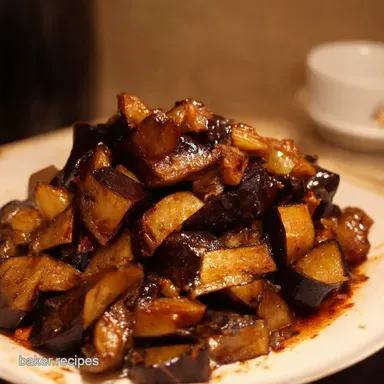 Sizzling Garlic chinese eggplant dish My Secret Yu Xiang Recipe Card