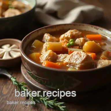 Slow Simmered Chicken Broth with Vegetables Recipe Card