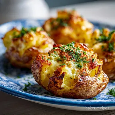 Smashed Roasted Cheesy Potatoes: Crispy Recipe Card