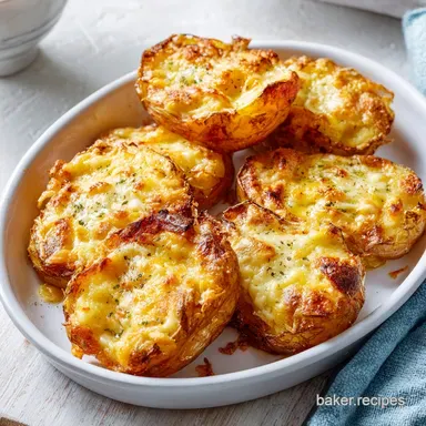 Smashed Roasted Cheesy Potatoes: Crispy