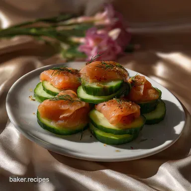 Cucumber Slices with Smoked Salmon Hearts: 20-Min Crunch Recipe Card