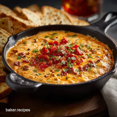 Game Day Dips: Smoky Chorizo and Roasted Pepper Queso Melt Recipe Card