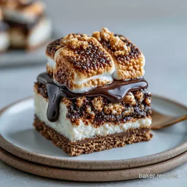 Smores Cheesecake Bars for 16 Servings Recipe Card