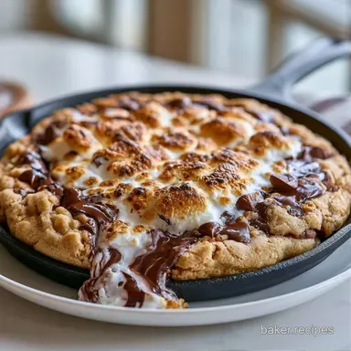 Smores Skillet Cookie in 40 Minutes Recipe Card