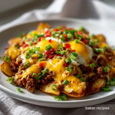 Breakfast Nachos: Crispy Potatoes Eggs Recipe Recipe Card