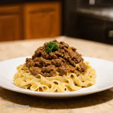 Speedy Ground Beef Stroganoff Comfort in a Flash Recipe Card