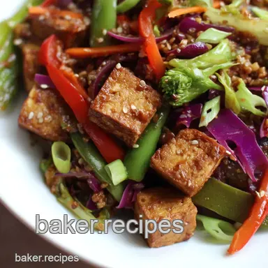 Easy Thai Tofu Stir Fry Recipe: Vegan Veggie Bowl Joy! Recipe Card