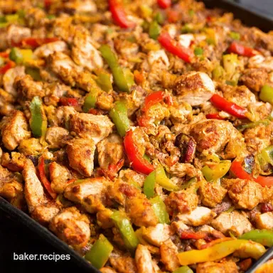 Speedy Sheet Pan Dinners Chicken Fajita Fiesta Recipe Card