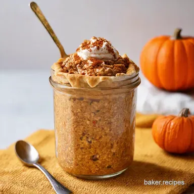 Spiced Pumpkin Pie Overnight Oats Autumn in a Jar Recipe Card