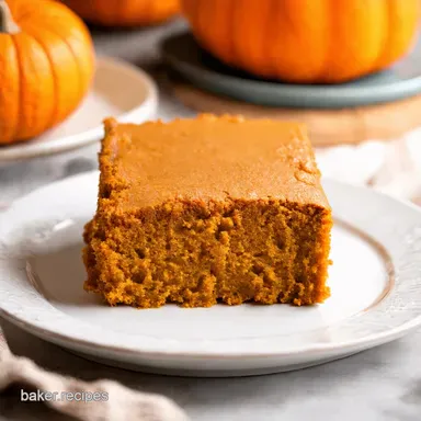 Spiced Pumpkin Sheet Cake Easy Autumn Baking Recipe Card