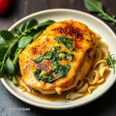 Juicy Spinach Stuffed Chicken Breast Recipe So Easy Recipe Card