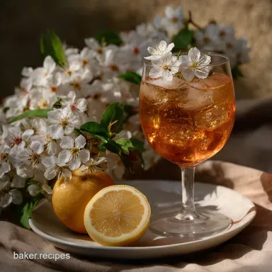 Spring Blossom Spritz: Crisp Floral & Peach Cocktail Recipe Card