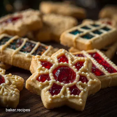 Christmas Cookies: Buttery Stained Glass Shortbread Recipe Recipe Card