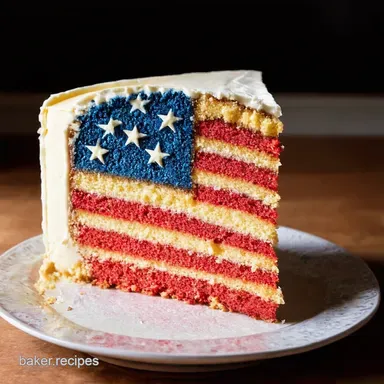 StarSpangled American Flag Cake Easy Recipe Recipe Card