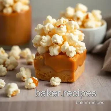 Easy Popcorn Peanut Butter Caramel Treat: A Family Favorite Snack Recipe Card
