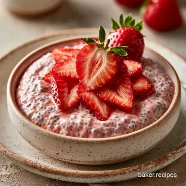 Strawberry Chia Pudding for 5 Servings Recipe Card