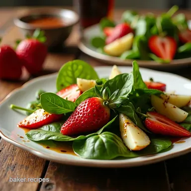 Spinach Strawberry Salad with Balsamic Sunshine on a Plate Recipe Card