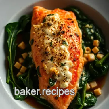 Stuffed Salmon Recipe: A Delicious Creamy Herb-Infused Delight Recipe Card