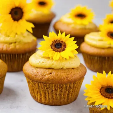 Sunflower Power Cupcakes Easy Sunflower Cupcakes Recipe Recipe Card