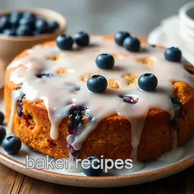 Easy & Juicy Bake Lemon Blueberry Cake with Glaze: A Family Favorite