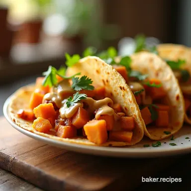 Easy Sweet Potato Breakfast Tacos with Chipotle Crema Recipe Card