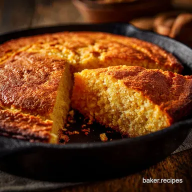 Sweet Cornbread Recipe Tender Buttermilk Bake Crisp Cast Iron Crust Recipe Card