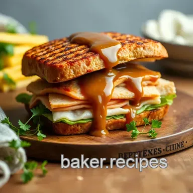 How to Make the Ultimate Grilled Turkey Sandwich with Gravy Drizzle Recipe Card