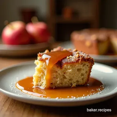 Best Sticky Toffee Apple Cake with Caramel Sauce Brown Sugar Sea Salt Drizzle Recipe Card