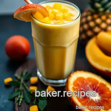 Tropical Getaway Smoothie Recipe: Sunshine in a Glass! Recipe Card