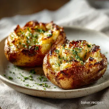 Twice Baked Potatoes Recipe for 4 Servings Recipe Card