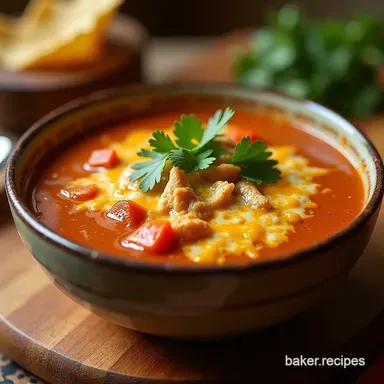 Smoky Fiesta Ultimate Cheesy Chicken Tortilla Soup Recipe Recipe Card