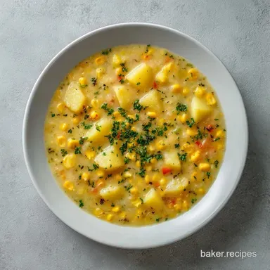 Vegetable Corn Chowder: One-Pot Creamy Recipe Card