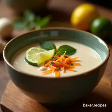 Easy Spicy Thai Coconut Soup Recipe Tom Kha Gai Recipe Card