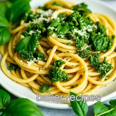 My Go-To Pesto Pasta Recipe: Simple & Delicious! Recipe Card