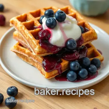 Waffle Blueberry Buttermilk Delight Recipe Card