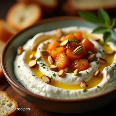 Sunshine in a Bowl Honey Ricotta Dip with Pistachio Apricot Recipe Card