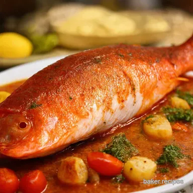 Baked Whole Red Snapper My Mediterranean Secret Recipe Card