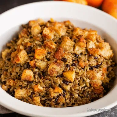 Flavorful Crock Pot Stuffing Recipe Wild Rice Thanksgiving Recipe Card