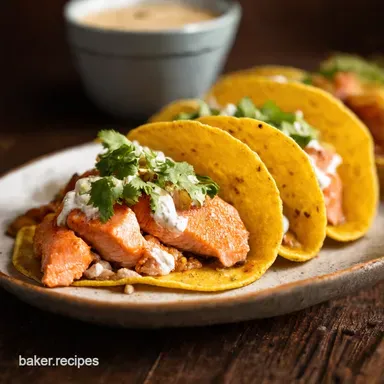 Zesty Salmon Tacos Chipotle Crema Recipe Youll Love Recipe Card