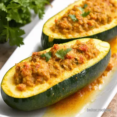 Zesty Stuffed Zucchini Boats My Italian Garden Recipe Recipe Card