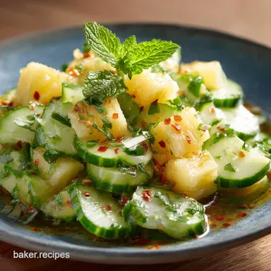 Pineapple Cucumber Salad: Zesty Thai-Inspired Summer Side Recipe Card