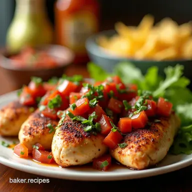 Easy PanSeared Chicken with Chunky ChipotleLime Salsa Recipe Card