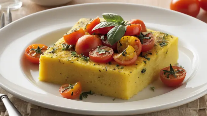 Baked Polenta with Burst Tomatoes Recipe