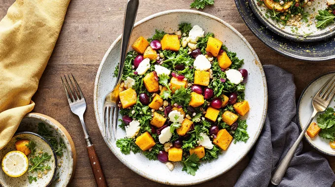 Maple-Roasted Squash Kale Salad