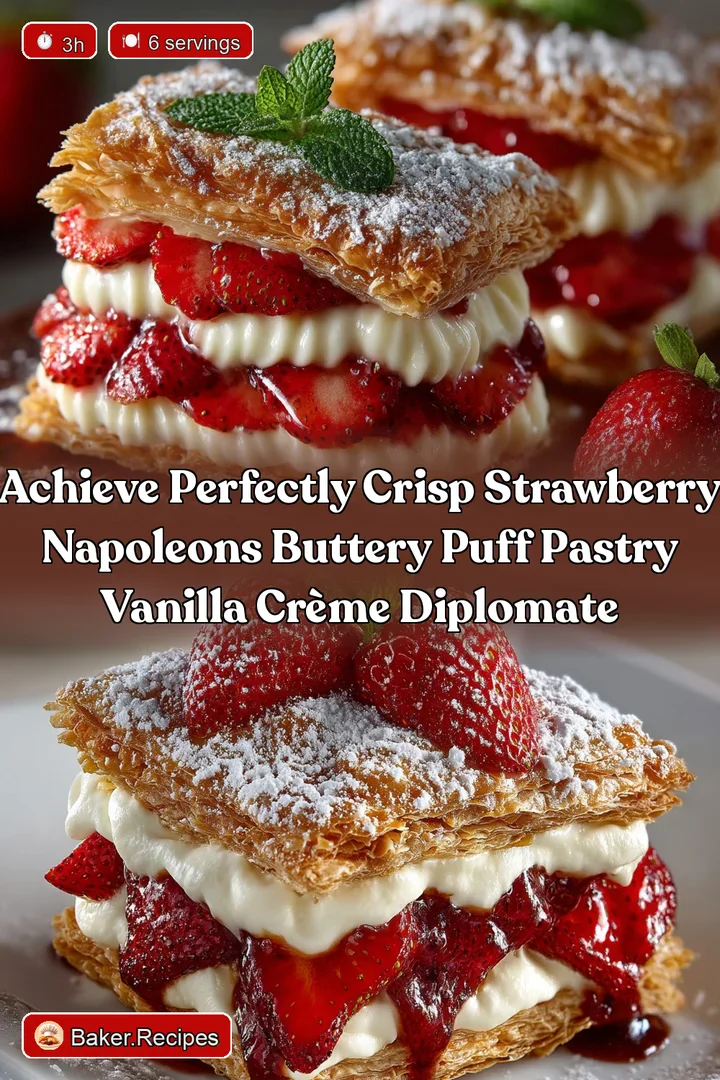 Achieve Perfectly Crisp Strawberry Napoleons Buttery Puff Pastry Vanilla Cr&egrave;me Diplomate
