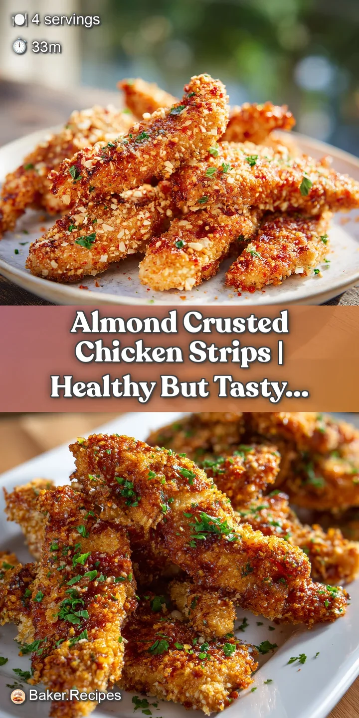 Close-up of almond-crusted chicken: golden brown, crunchy texture, enticing steam rising, hinting at juicy tenderness.